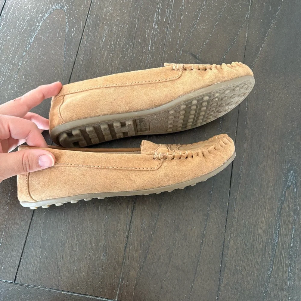 Dexflex Comfort Tan Faux Suede‎ Driving Loafer Moccasin Girls Size 5